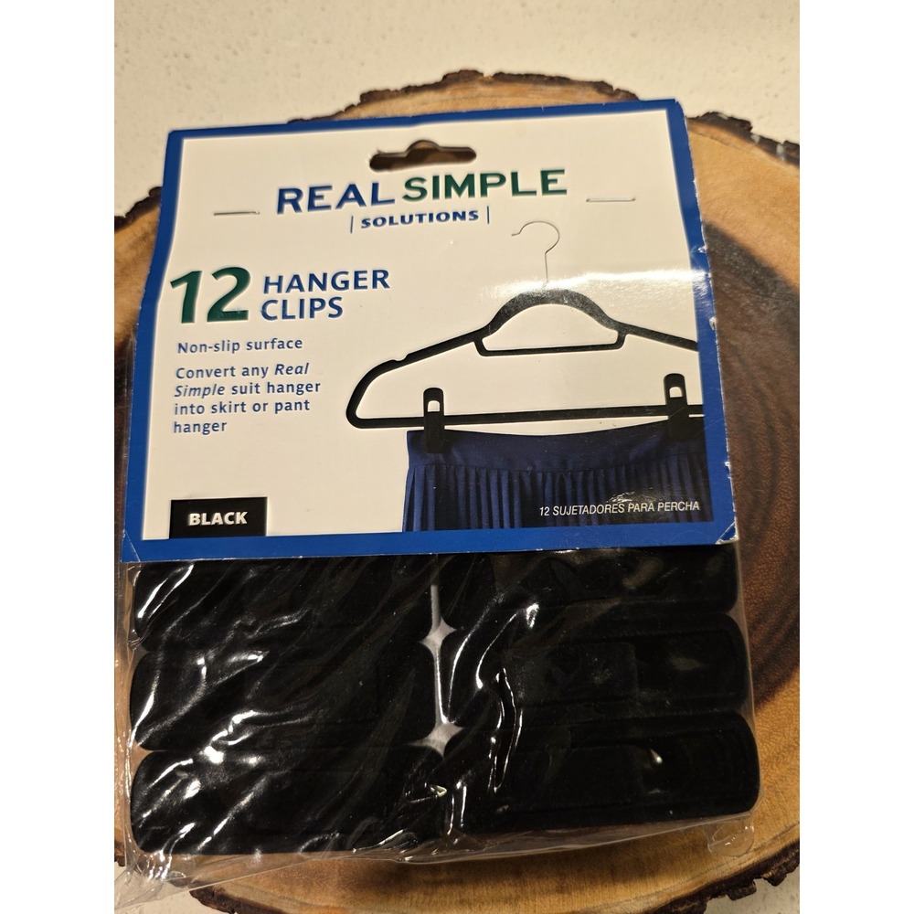 SEALED Black Non Slip Finger Clips For Hangers 12 Pack Garment Hanger Clips